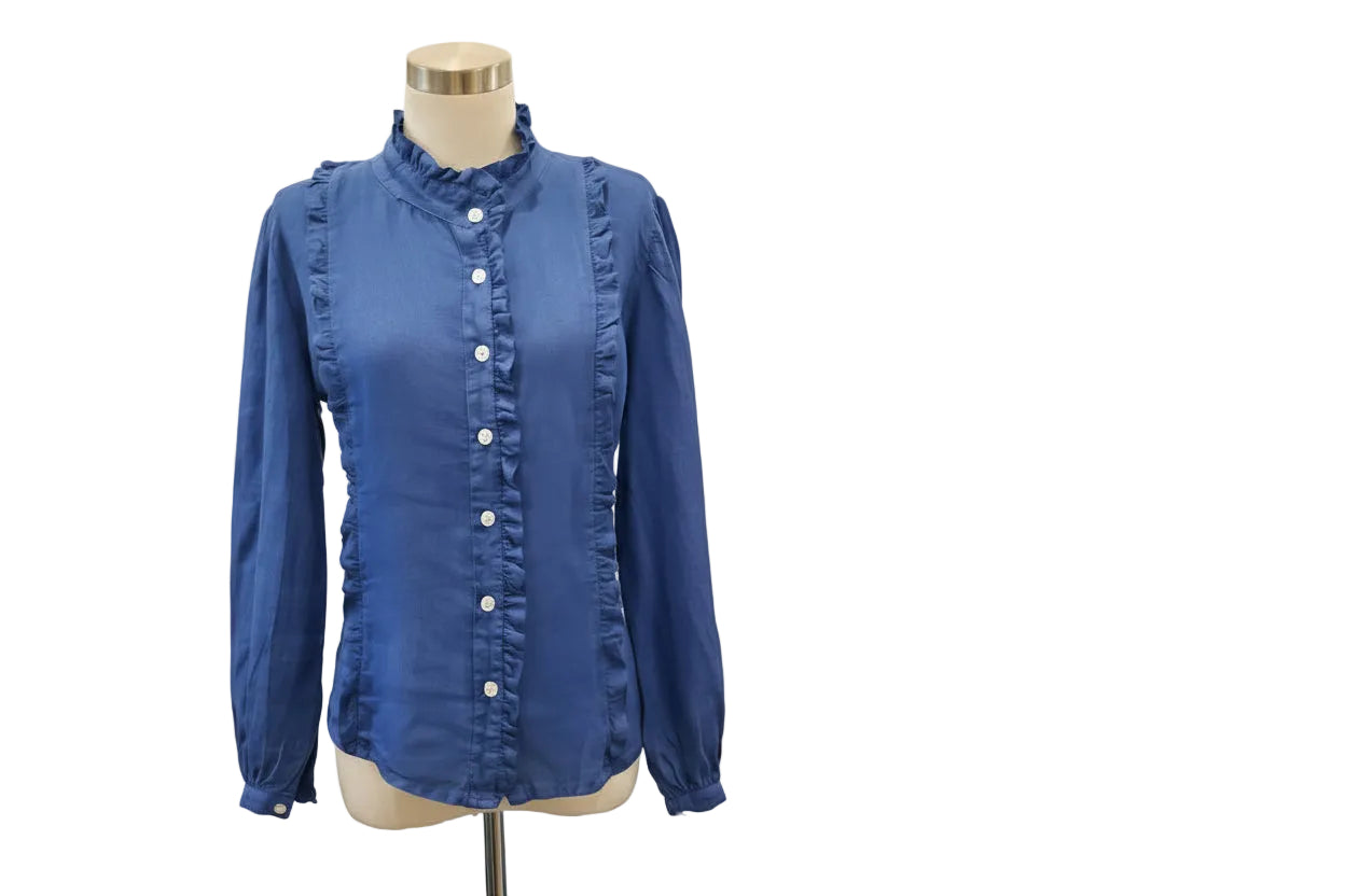 Helga May blue top front